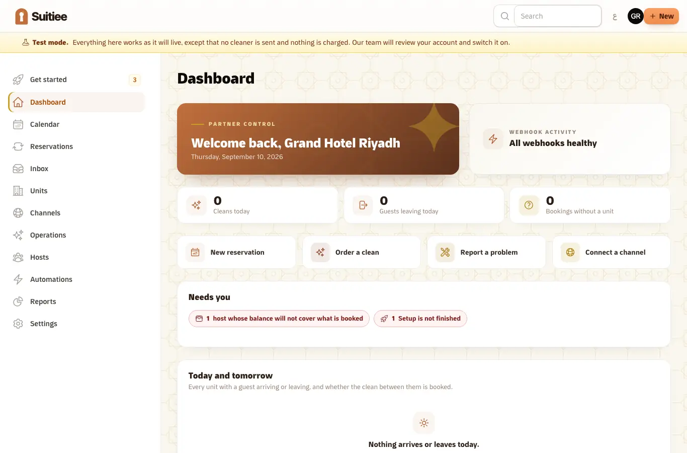 The operator dashboard