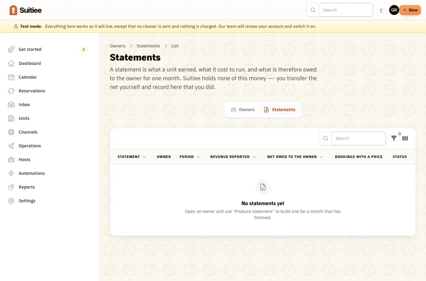 Owner statements